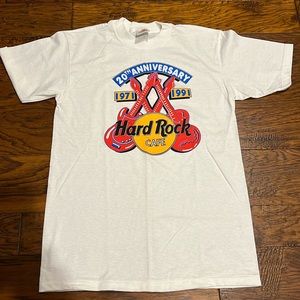 NWOT Vintage 1991 Hard Rock Cafe 20th Anniversary t-shirt. Size large.